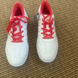 Junior Adidas White and Red Golf Shoes-adicross